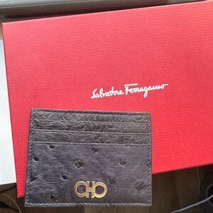 Ferragamo Ostrich Cardholder